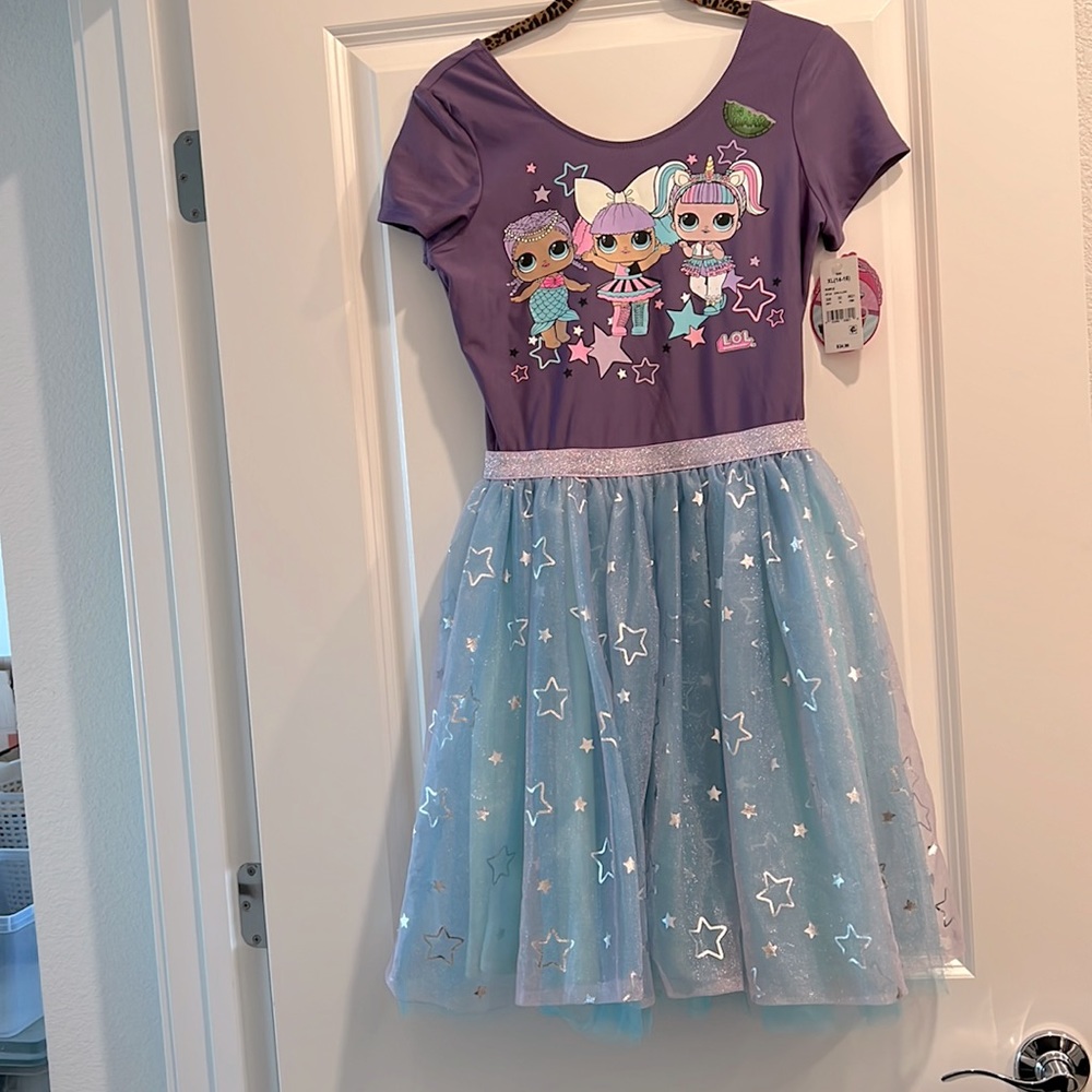 Girls Purple LOL Glow in the dark dress